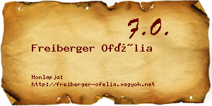 Freiberger Ofélia névjegykártya